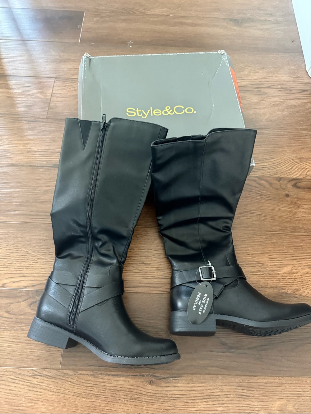 Style & Co. Black Knee-High Riding Boots